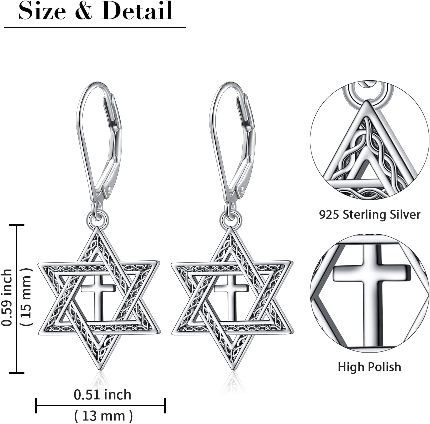 925 Sterling Silver Dangle Earrings 7 Chakras Lotus/Star of David/Pumpkin Witch Ghost Earrings Jewelry Birthday Christmas Gift for Women - Image 5