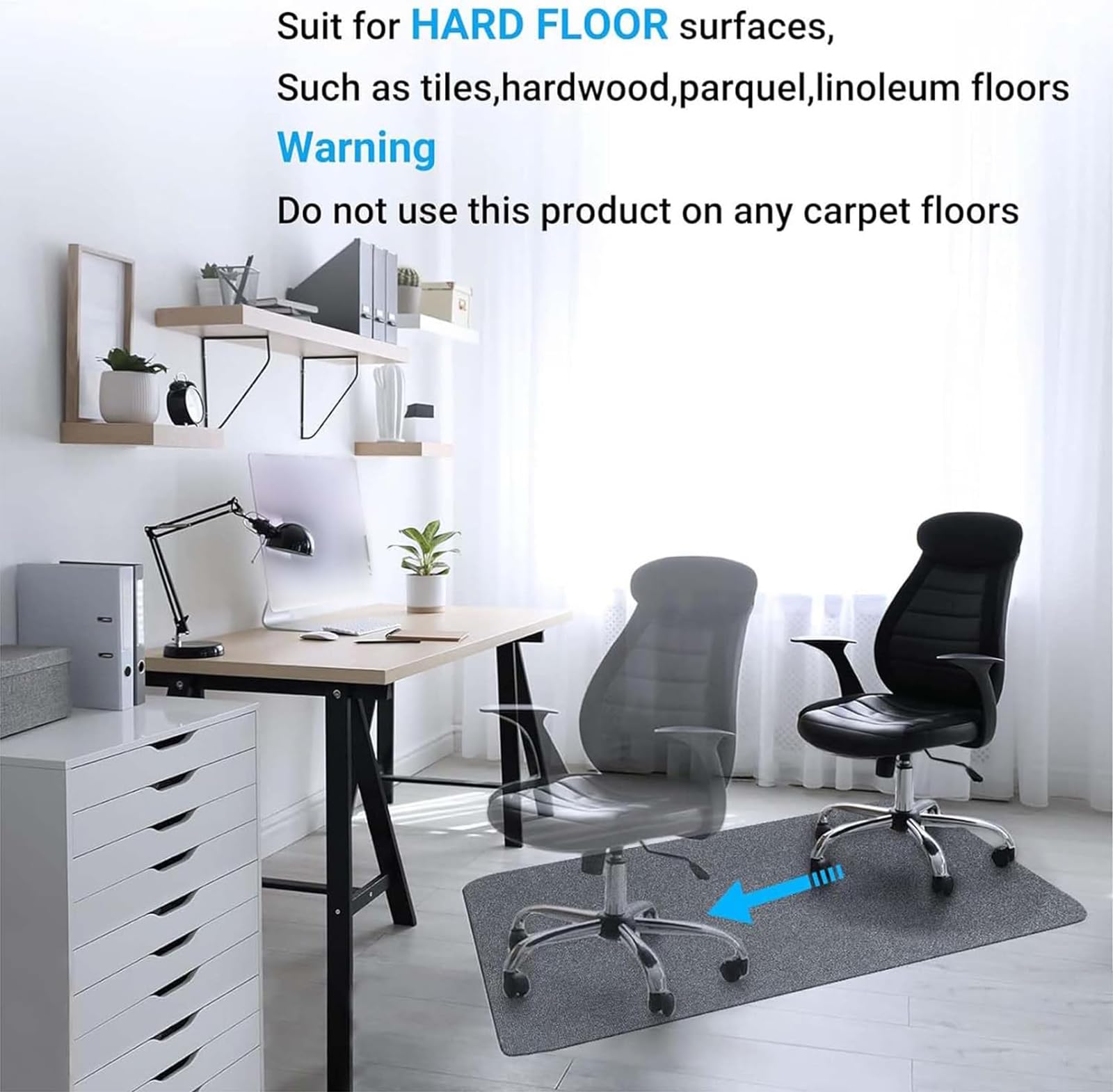 Tappeto Sedia Ufficio Protettore del Pavimento Tappeto Salvapavimento Antiscivolo Tappeto per Sedia con Ruote Tappetino Pavimenti per Parquet E Pavimenti Duri,C,140x200cm