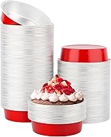 Vista 42 de Beasea Paquete de 100 vasos desechables de papel de aluminio, 8 onzas, 7.9 fl oz, 3.9 pulgadas, para hornear, magdalenas, magdalenas, tazas de pudín