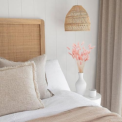 Miniatura 6 de Colas de conejo naturales de 17 pulgadas, 50 unidades de lagurus ovato seco, decoración de hierba de pampa rosa seca para arreglos florales de