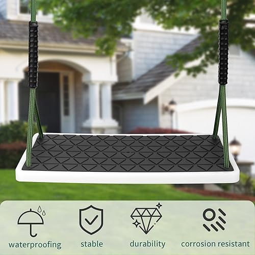 Miniatura 7 de Asiento de columpio resistente antideslizante con cuerda de árbol ajustable, accesorios de repuesto para niños, al aire libre, patio trasero, parque