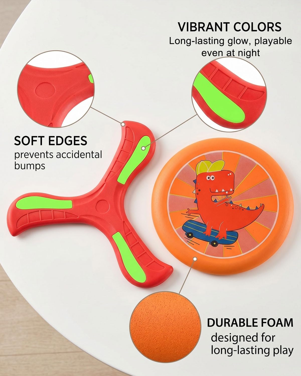 4PCS Boomerang colorati per bambini, facili da lanciare boomarang frisbee giocattoli volanti per giochi all'aperto e al chiuso, divertente gioco sportivo per bambini e divertimento in famiglia