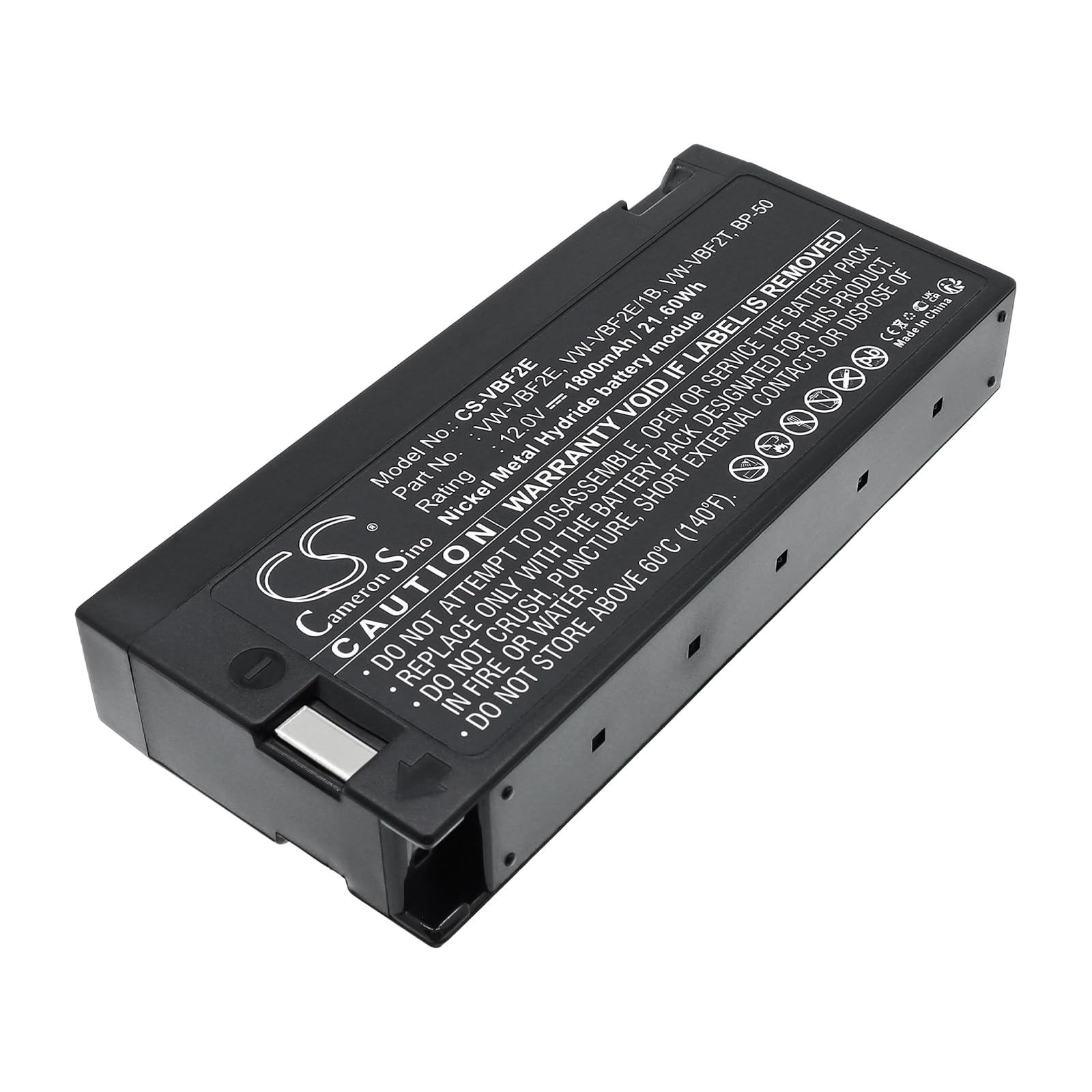 Ni-MH Battery Pack Fits Panasonic NVM2200PN, VW-VBF2T, NVM3500PN, VW-VBF2E/1B, M3000, VW-VBF2E, BP-50