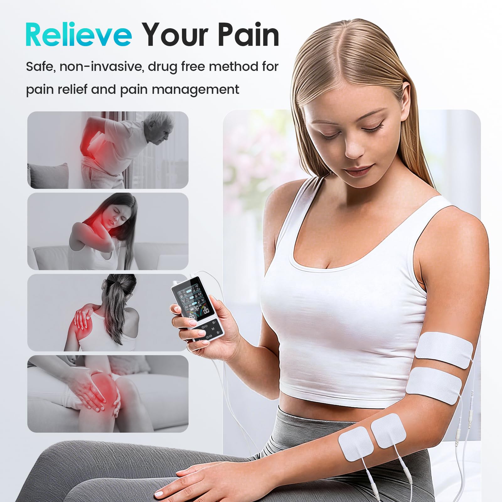 FDA Cleared TENS Unit Muscle Stimulator with HD Color Screen — Amazon image 2