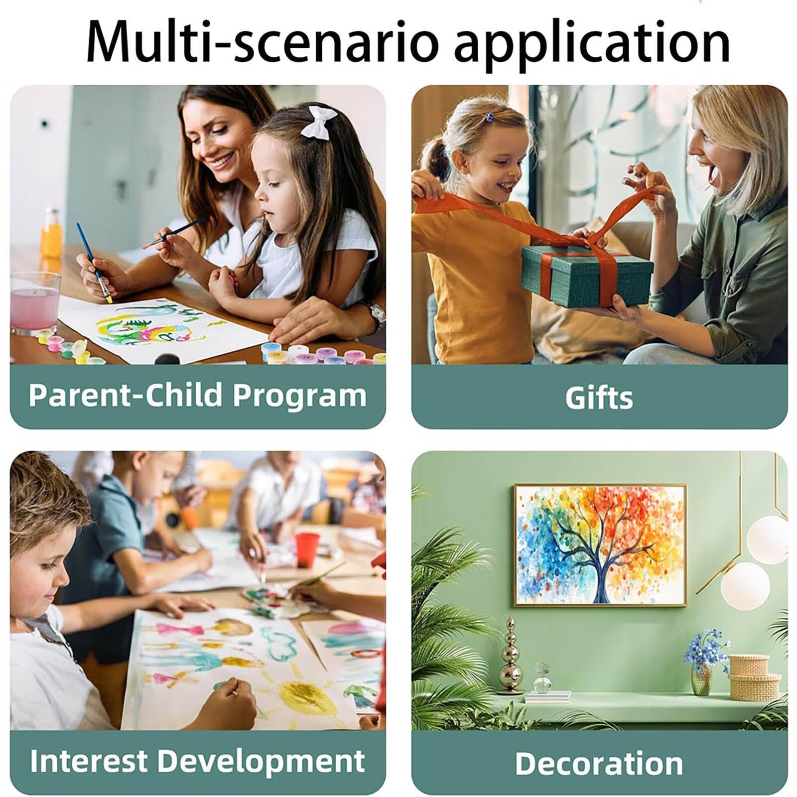 Pintar por Numeros Adultos Árbol, Pintar por Numeros Niños Kit Manualidades Adultos Planta Cuadros para Pintar por Numeros Pintura Acrílico, Cuadros Decorativos Regalos Para Mujer 80X160cm 7w-A-H