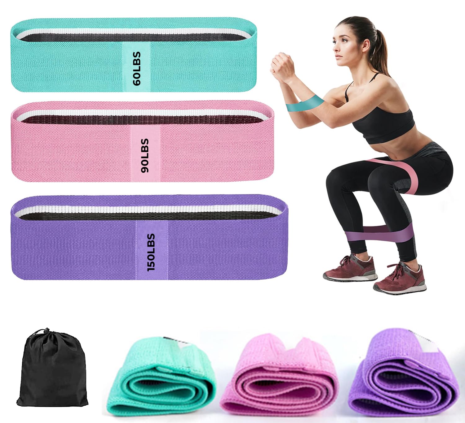 Set Of 3PCS Stretch Band, Resistance Bands, Durable Workout Resistance Bands, Non-Slip Resistance Bands, Stretch Bands For Exercise & Fitness, Anti Snap Stretching Band With Carrying Case