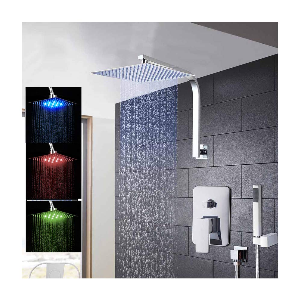 Shower system LED chrome multifonction avec douchette et mitigeur douche combo mural