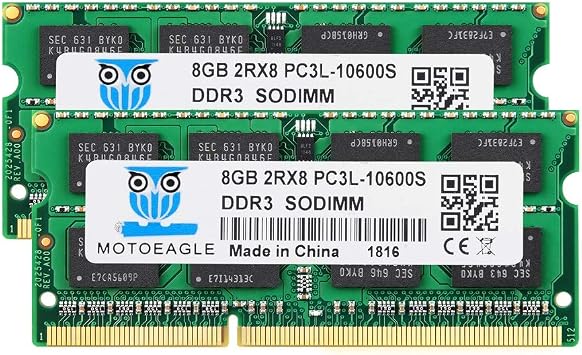DDR3 1333 SODIMM 16GB Kit 8GBx2 PC3 10600S 8GB DDR3L 1333MHz 2Rx8 PC3-10600 204-pin 1.35V/1.5V Laptop Memory