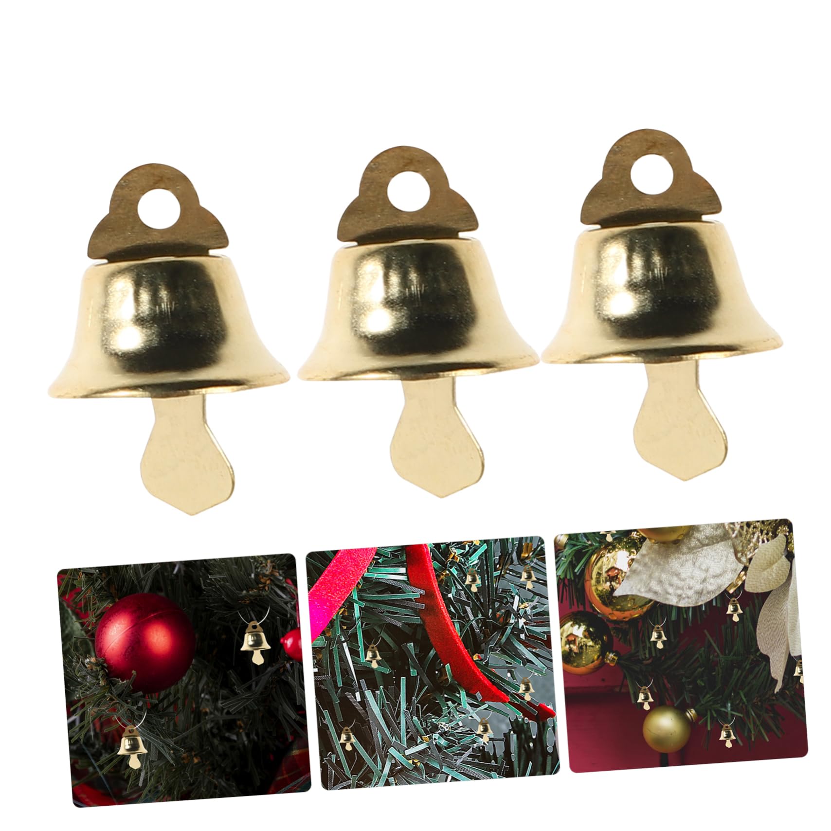 VALICLUD 120pezzi Mini Ciondolo Forma di Campana di Natale Pendente Dorato Accessori Fai da Te per Campanelli Eolici Ornamento Decorazione per Albero di Natale