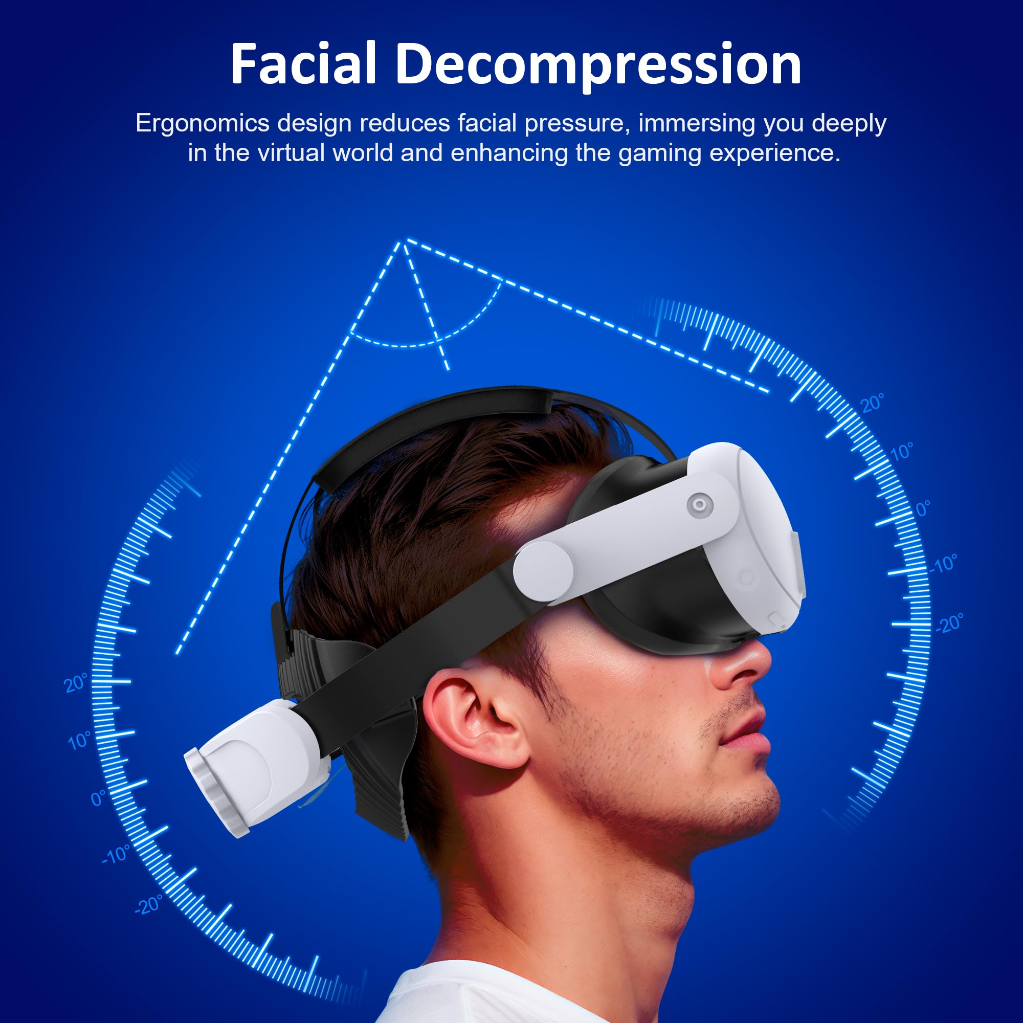 HELLCOOL Headstrap Kompatibel mit Meta Quest 3S/Quest 3/Quest 2 - Head Strap Zubehör für Meta Quest 2/3/3S - Elite Headstrap mit Komfort, Reduzieren Sie Gesichtsstress, Leichtgewicht, Ergonomisch