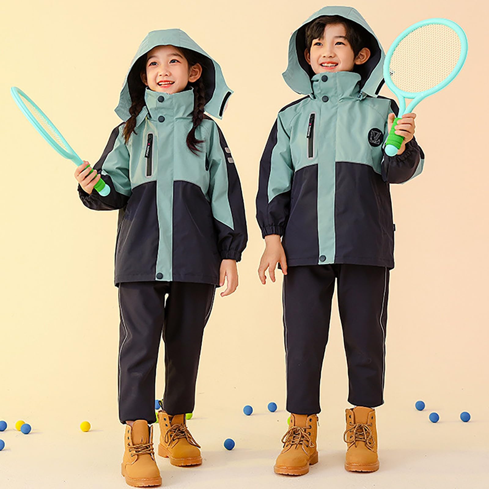 Little Child Big Kids Niños y niñas Conjunto de dos piezas de impermeabilización de manga larga y ropa de esquí a de nieve Rashers Chaleco Rojo Niño Vestir