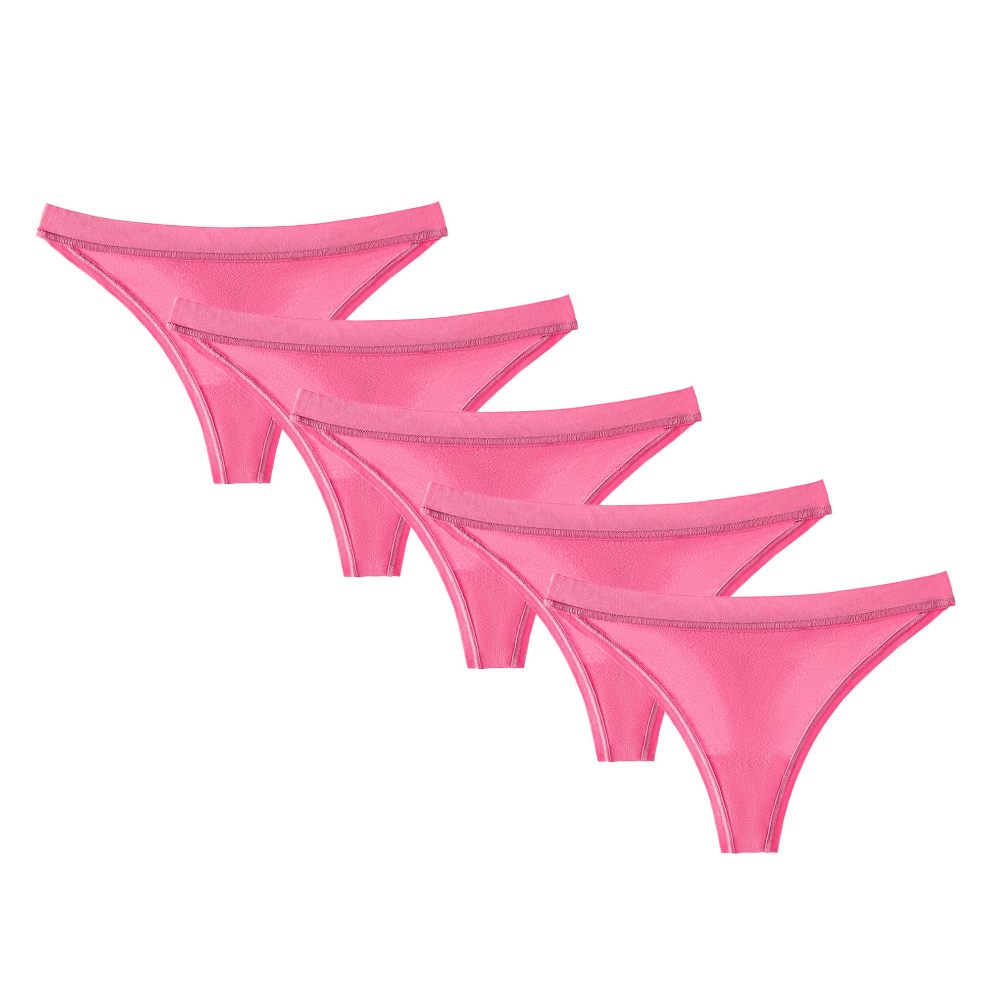 Tanga de cintura baja con espalda en T para Mujeres Bragas Hipster de Tejido Elástico Suave Y Transpirable Ropa Interior Deportiva de Algodón Color Sólido