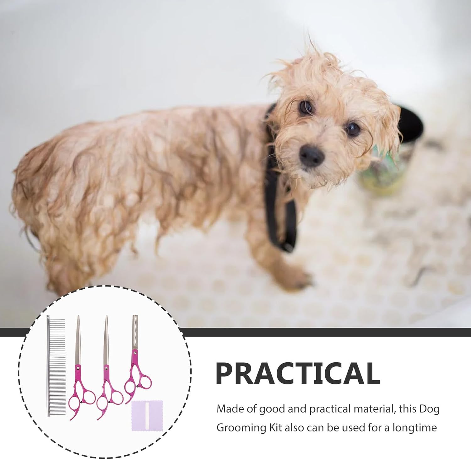 Professional Pet Grooming Scissors Set with Comb Lightweight Ergonomic Style for Dogs and Cats Comfortable Haircutting and Trimming Tool
