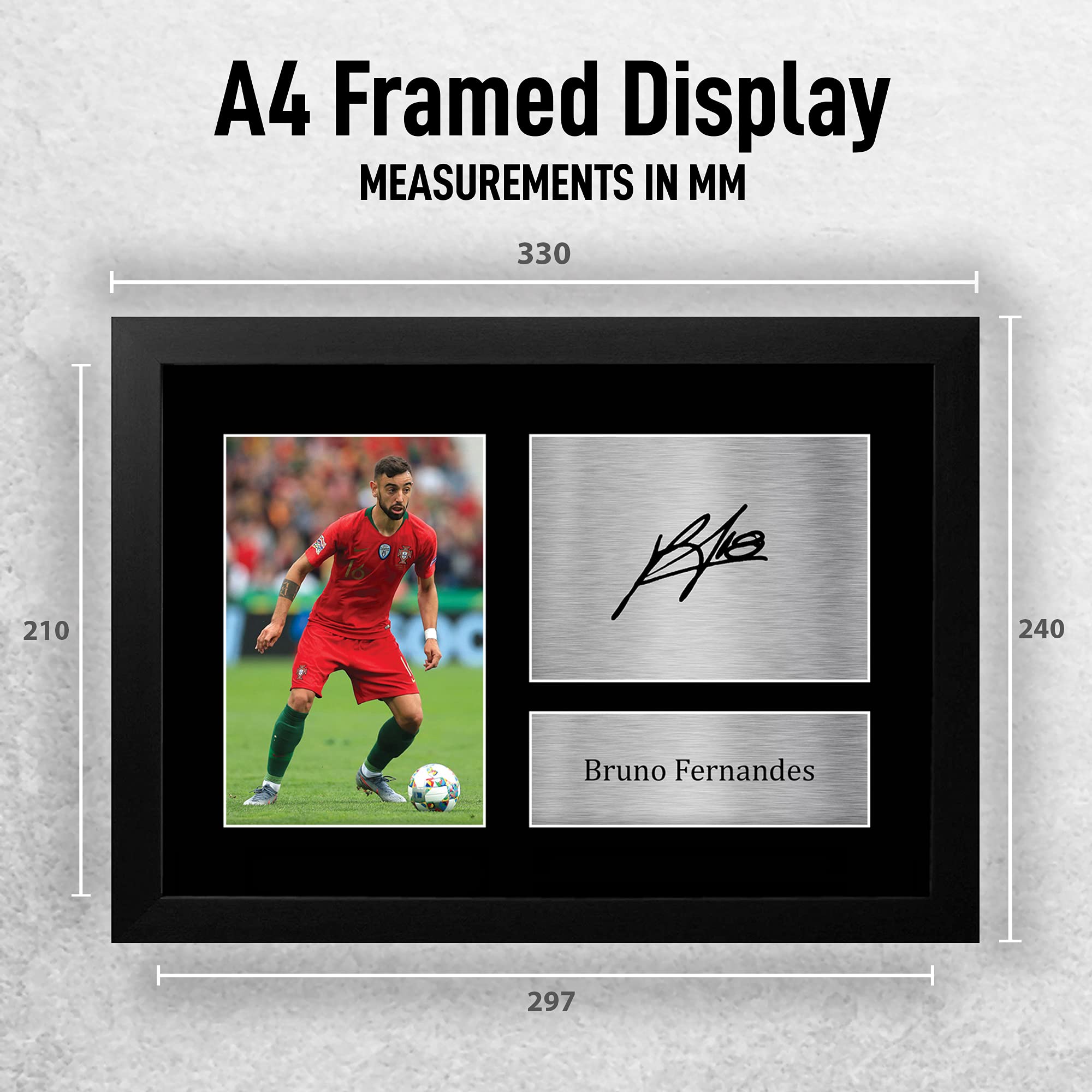 HWC Trading FR A4 Bruno Fernandes Portugal Gifts Printed Signed Autograph Picture for Fans and Supporters - A4 Framed - Image 2