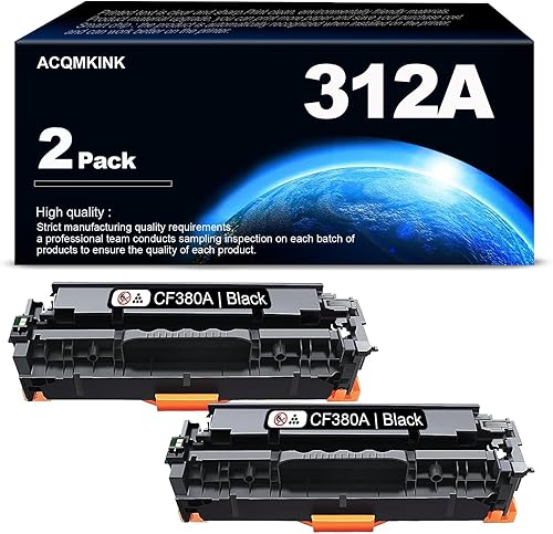 312A Cartucho de tóner negro de repuesto para HP 312A CF380A Color Pro MFP M476dn M476dw M476nw Tinta de impresora (paquete de 2) disponible en Yaxa Peru