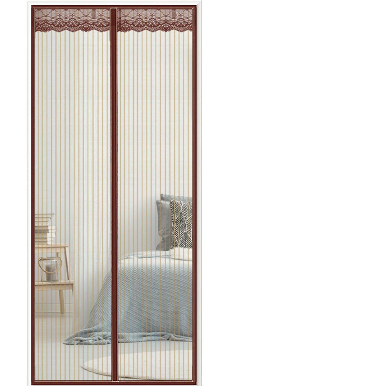 Magnetischer Fliegengitter-Vorhang 180x240 Cm – Braun, Einfach Zu Installieren, Für Balkon- & Terrassentüren