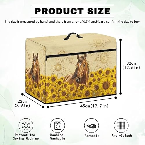 Miniatura 190 de Funda para máquina de coser de mariposas y flores con prácticos bolsillos, funda protectora con asa, para la mayoría de máquinas de coser estándar