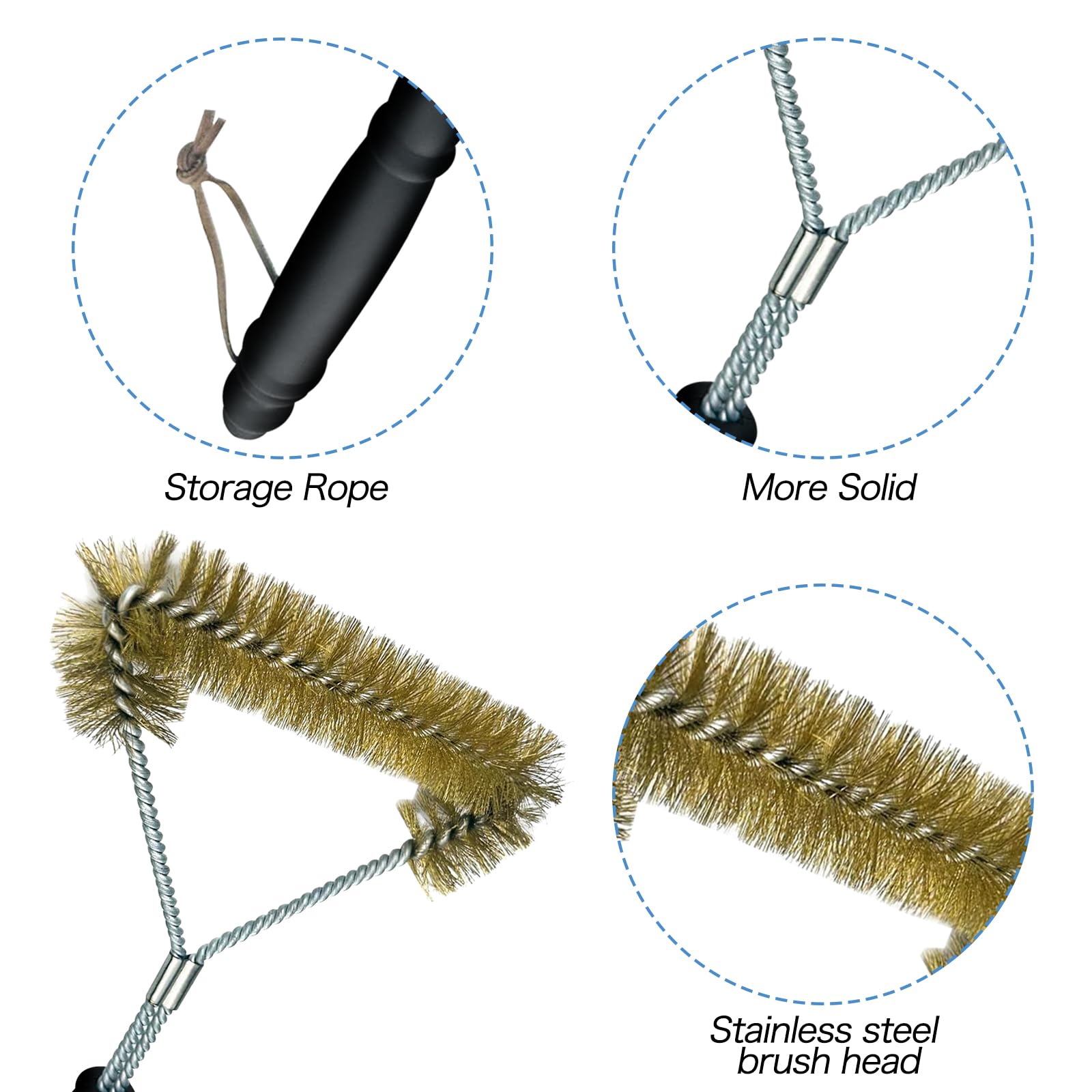 Lot de 2 lève-grille barbecue résistants à la chaleur + brosse 3 côtés, acier inoxydable, accessoires camping