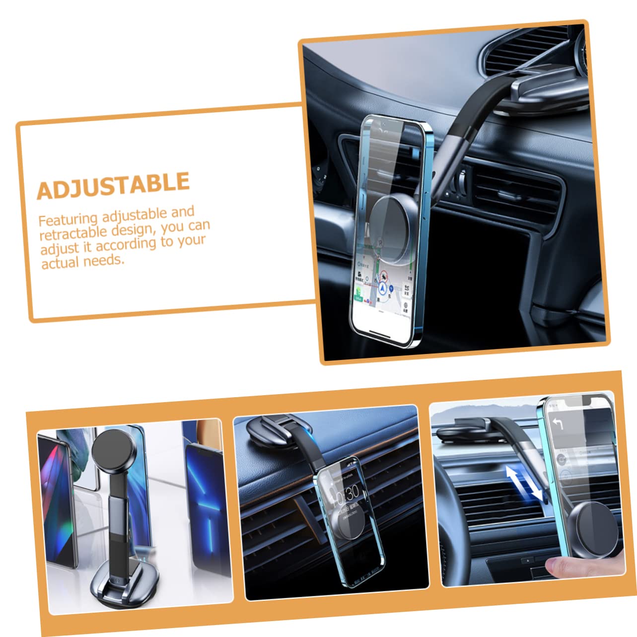 Gatuida 2pezzi Magnetico per Smartphone Auto Base e Girevole per e Chiamate Compatibile Tutti Telefono