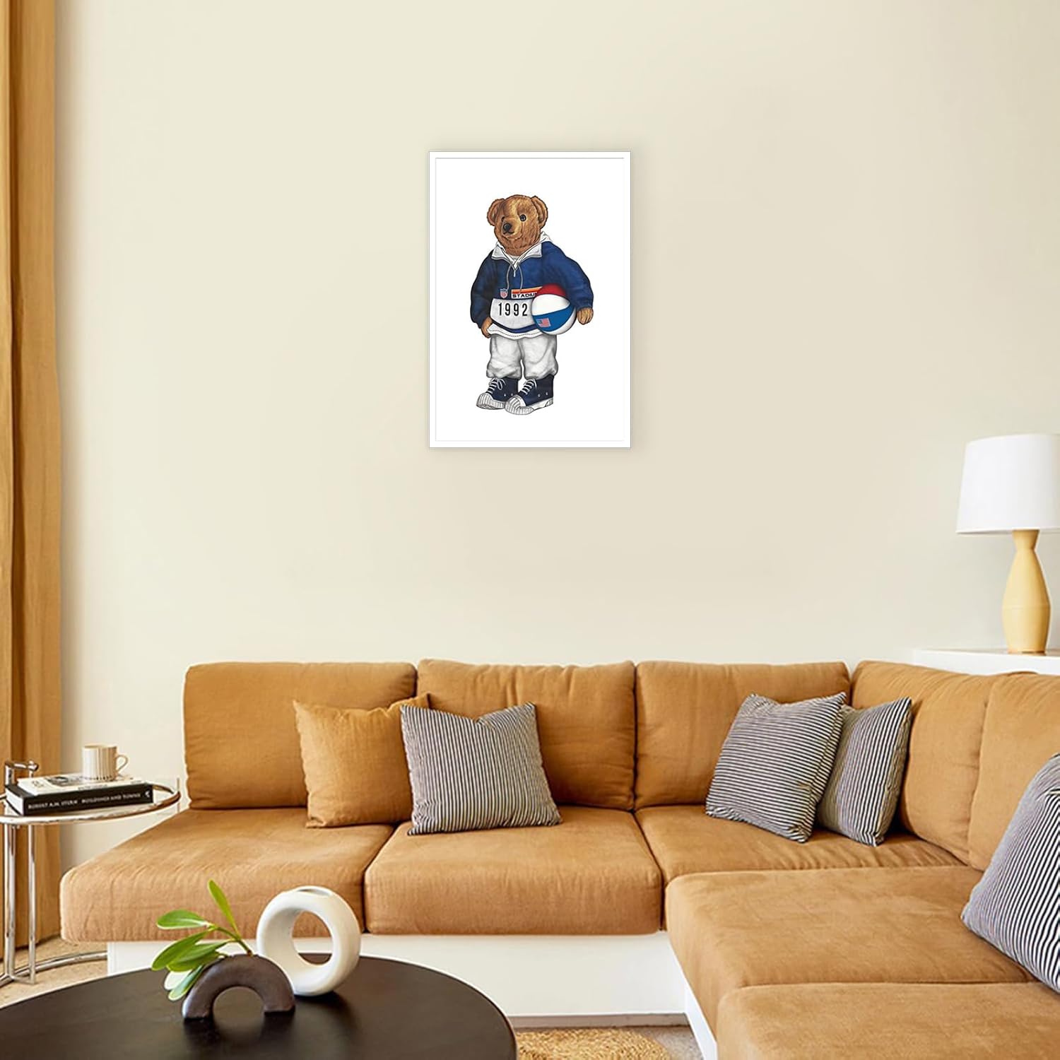 Trendy Basketball Bear Canvas Wall Art Funny Love Sports Fashion Bear Poster Funky Abstract Animal Magazine Picture Prints Painting For Home Bedroom Dorm Apartment Wall Decor 12x16in Unframed - Image 3
