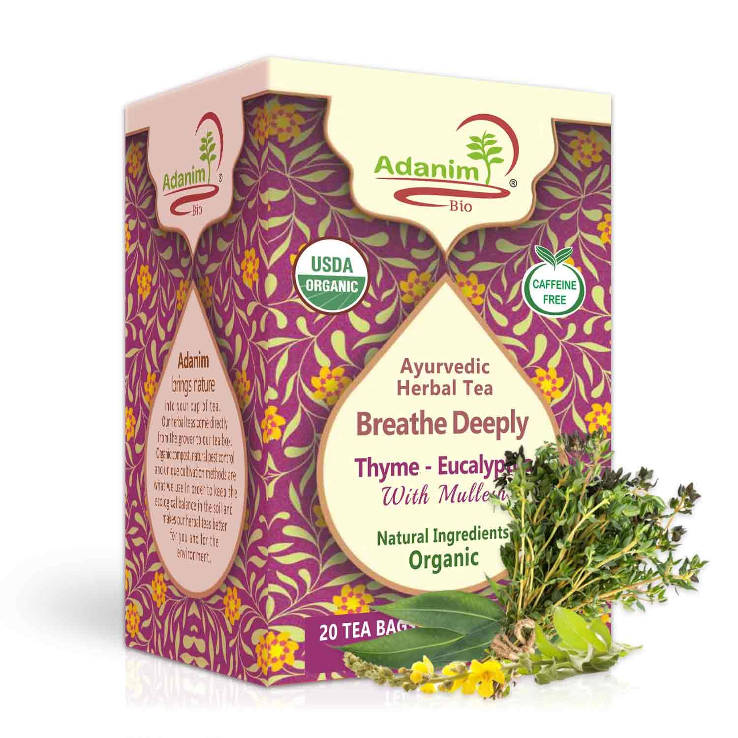 Adanim Bio Eucalyptus Tea, 20 Teabags of Eucalyptus Leaves