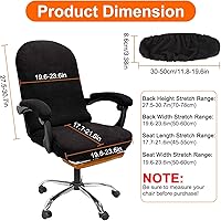 Vista 2 de SUNJOYCO Juego de fundas para silla de oficina, funda para silla de computadora con funda para reposabrazos, protector universal extraíble