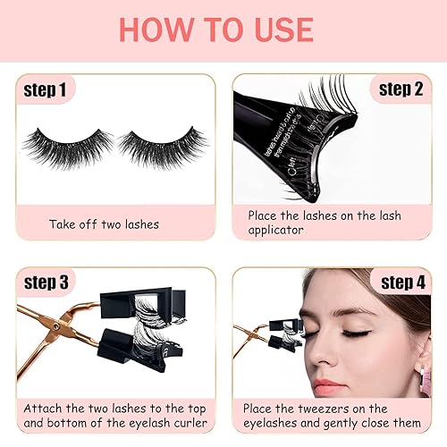 Miniatura 6 de Pestañas magnéticas sin delineador de ojos, pestañas magnéticas reutilizables, aspecto natural, impermeable, juego de pestañas postizas con