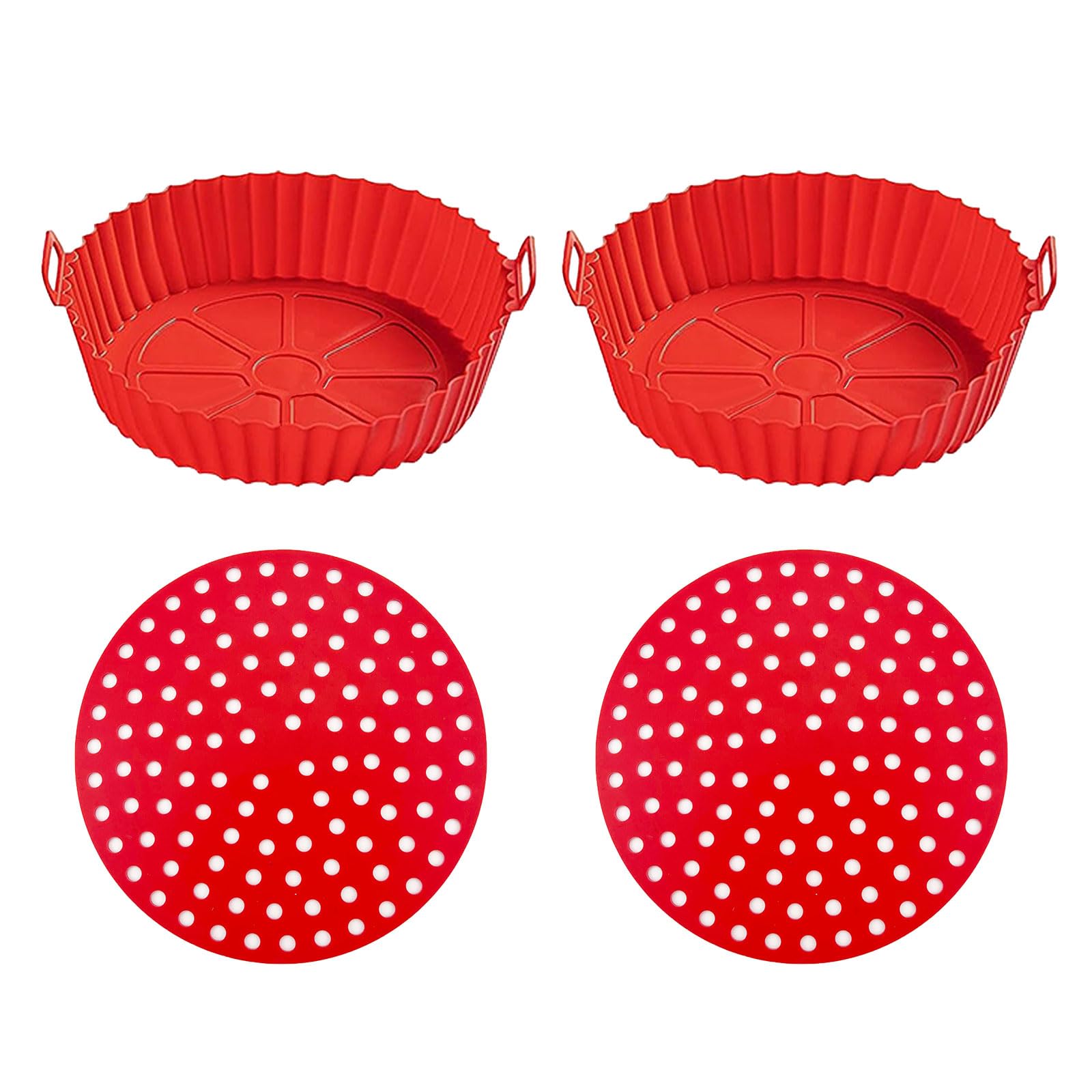 4Pcs Round Air Fryers Silicone Liners 8inch Reusable Air Fryers Inserts Air Fryers Pots For Oven Air Fryers Accessories