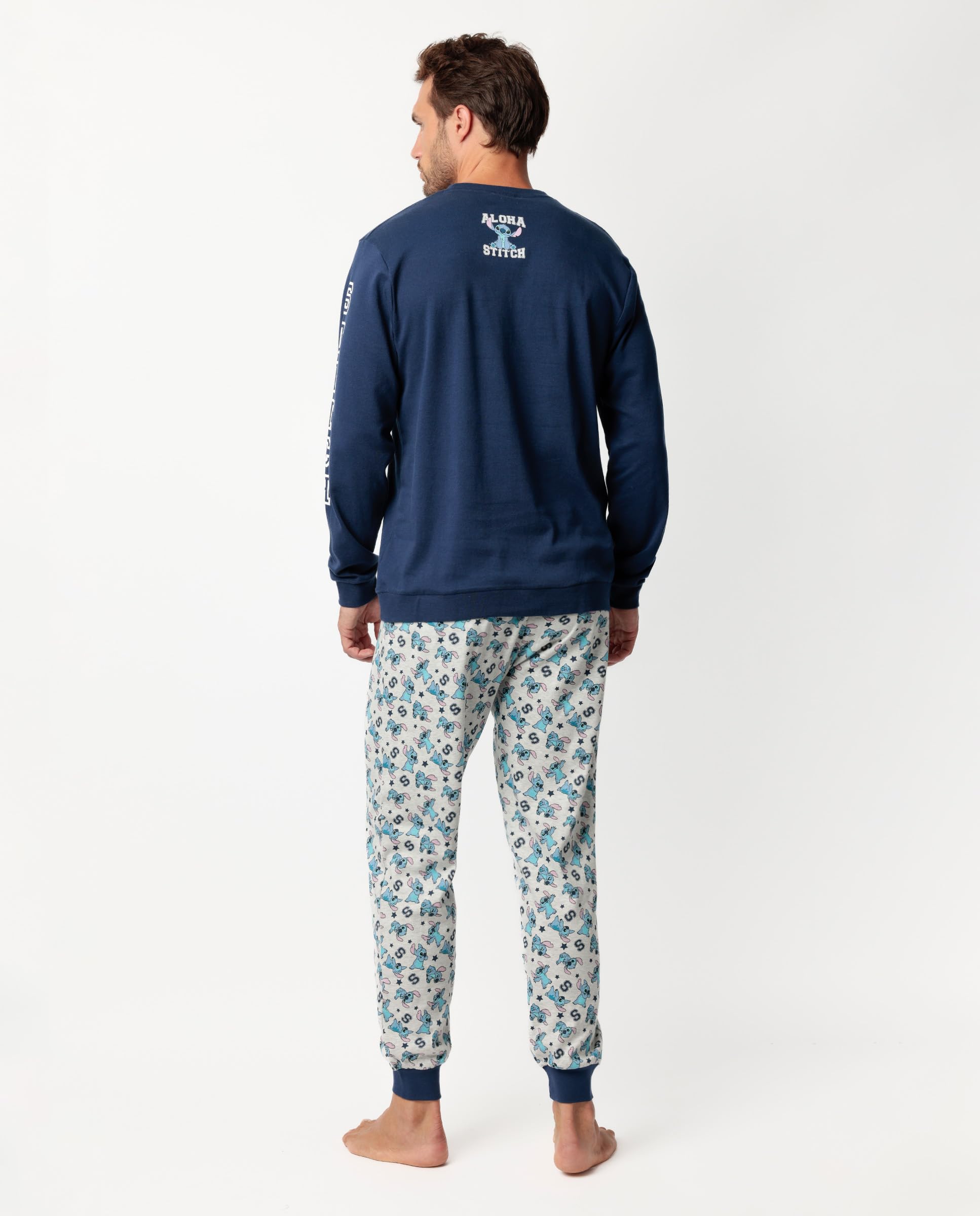Disney Aloha Stitch Schlafanzug für Herren, langärmlig