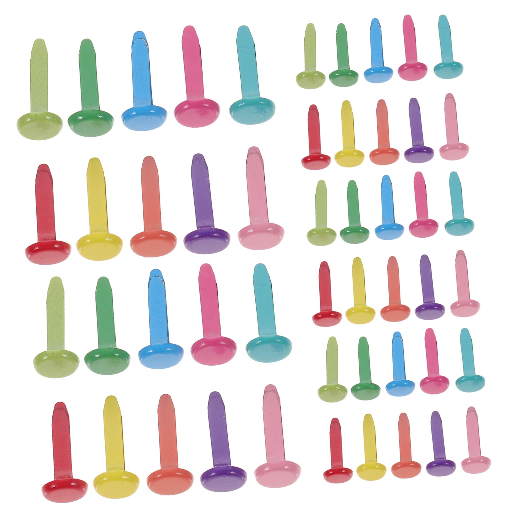 Gogogmee 6 Packs of 2-Foot Nails Paper Brads Craft Brads Mini for DIY Art Silver Color