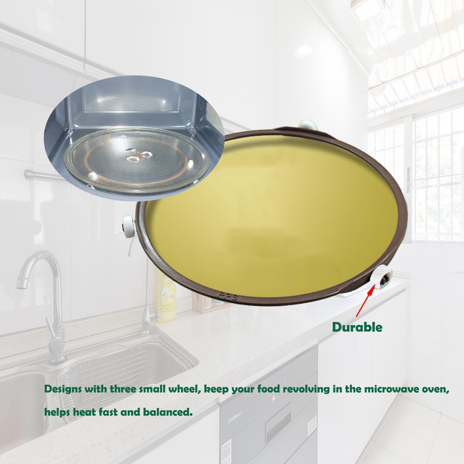 Anneau Rotatif De 17,8 Cm Pour Four à Micro-ondes - Plateau En Verre Central - Support Intérieur De Rechange (couleur Aléatoire