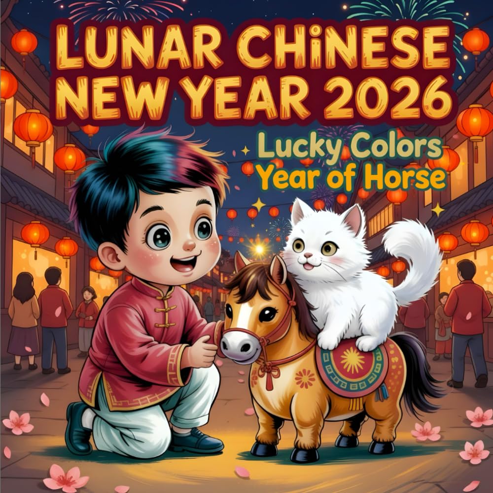 Lunar Chinese New Year 2026: Lucky Colors Year of the Horse book for kids A Fun Zodiac Story Traditions About Family, Friendship, and Fortune Educational Picture Book for children's