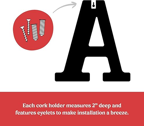 Miniatura 6 de Soporte metálico para corchos de vino con forma de monograma de letra E para regalar a amantes del vino en fiestas de inauguración de casas,