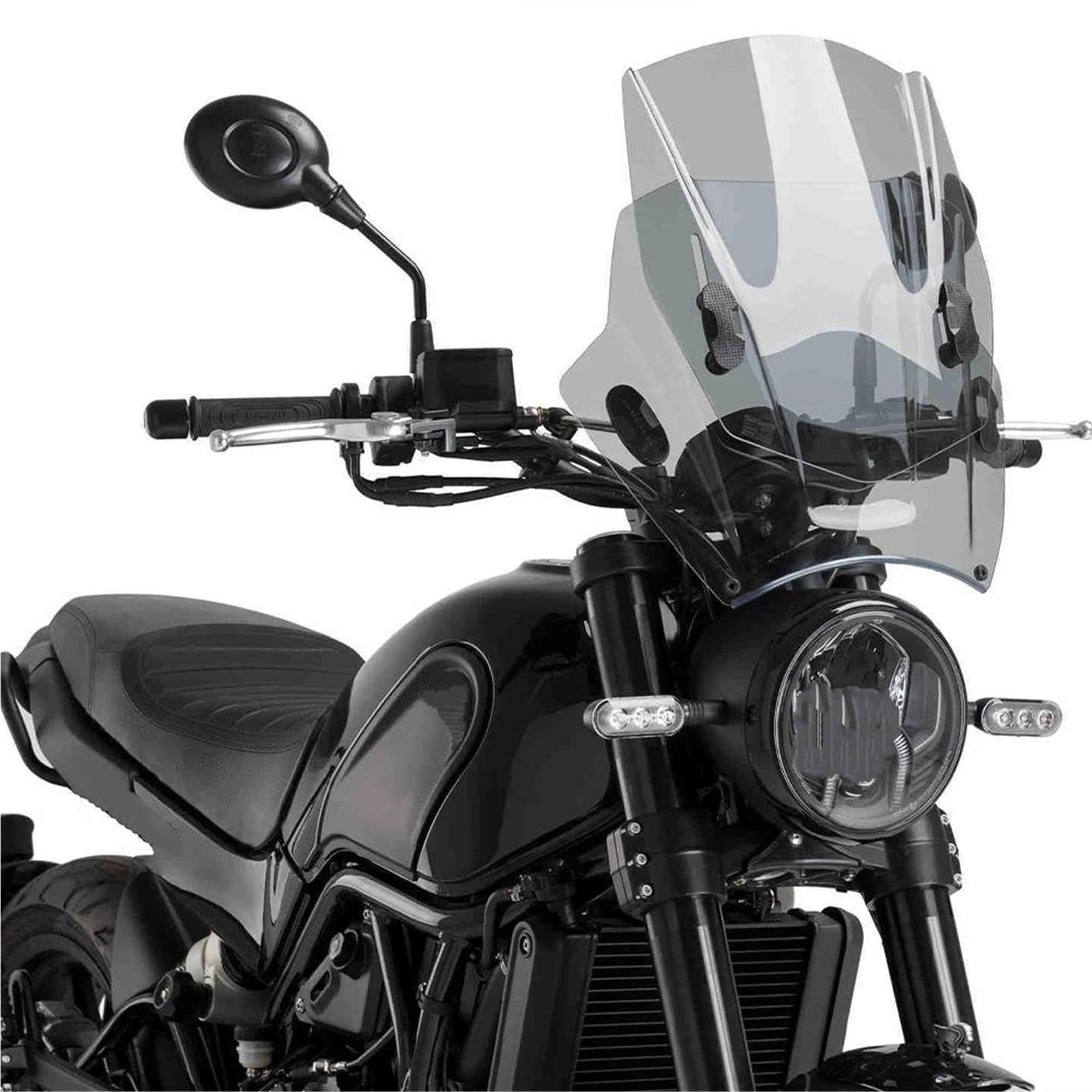 Parabrezza Per Moto Per Benelli Leoncino 250 500 BN125 BN300 BN302 BN302S 502C Cupolino, Deflettori Vento, Spoiler Cupolino Paravento(Nero)