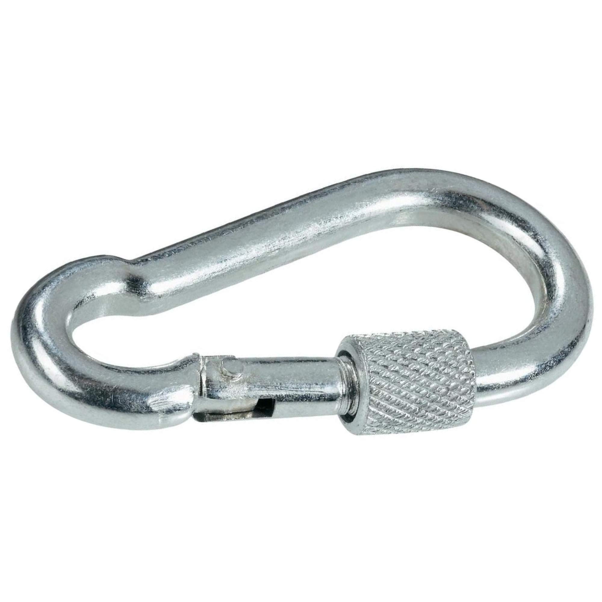 Mosquetón galvanizado con tornillo de seguridad (15, 140 x 12 mm)