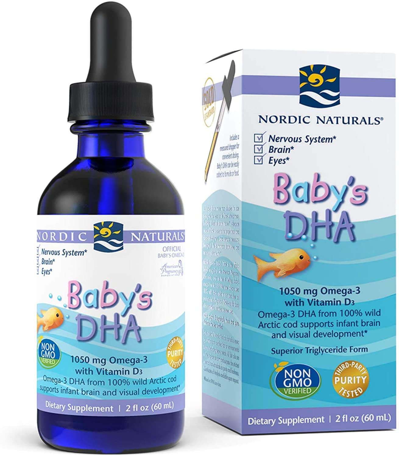 Nordic Naturals Baby's DHA Fish Oil, 1050mg Omega-3 with Vitamin D3-60 ml.