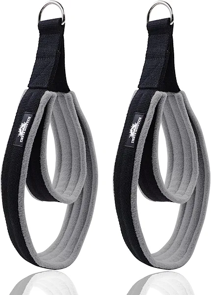 1 Pair Enhanced Pilates Double Loop Straps for Reformer, Thickened D-Ring Handle Straps, Yoga Exercise Accessories in 2 Lengths and Multicolor for Home Gym Workout