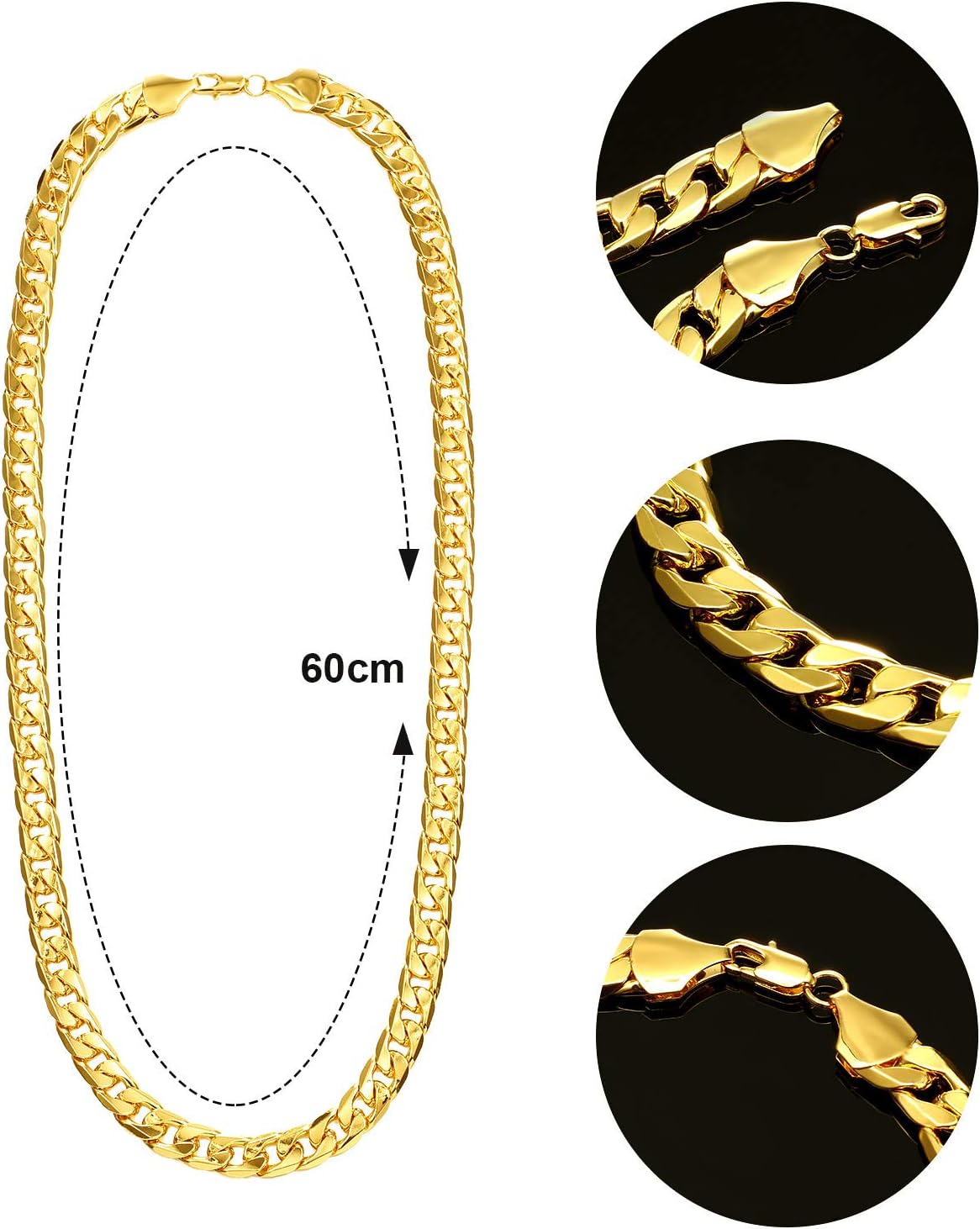 Hip Hop Costume Kit, Hat Sunglasses Gold Chain 80s/ 90s Rapper Accessories - Image 2