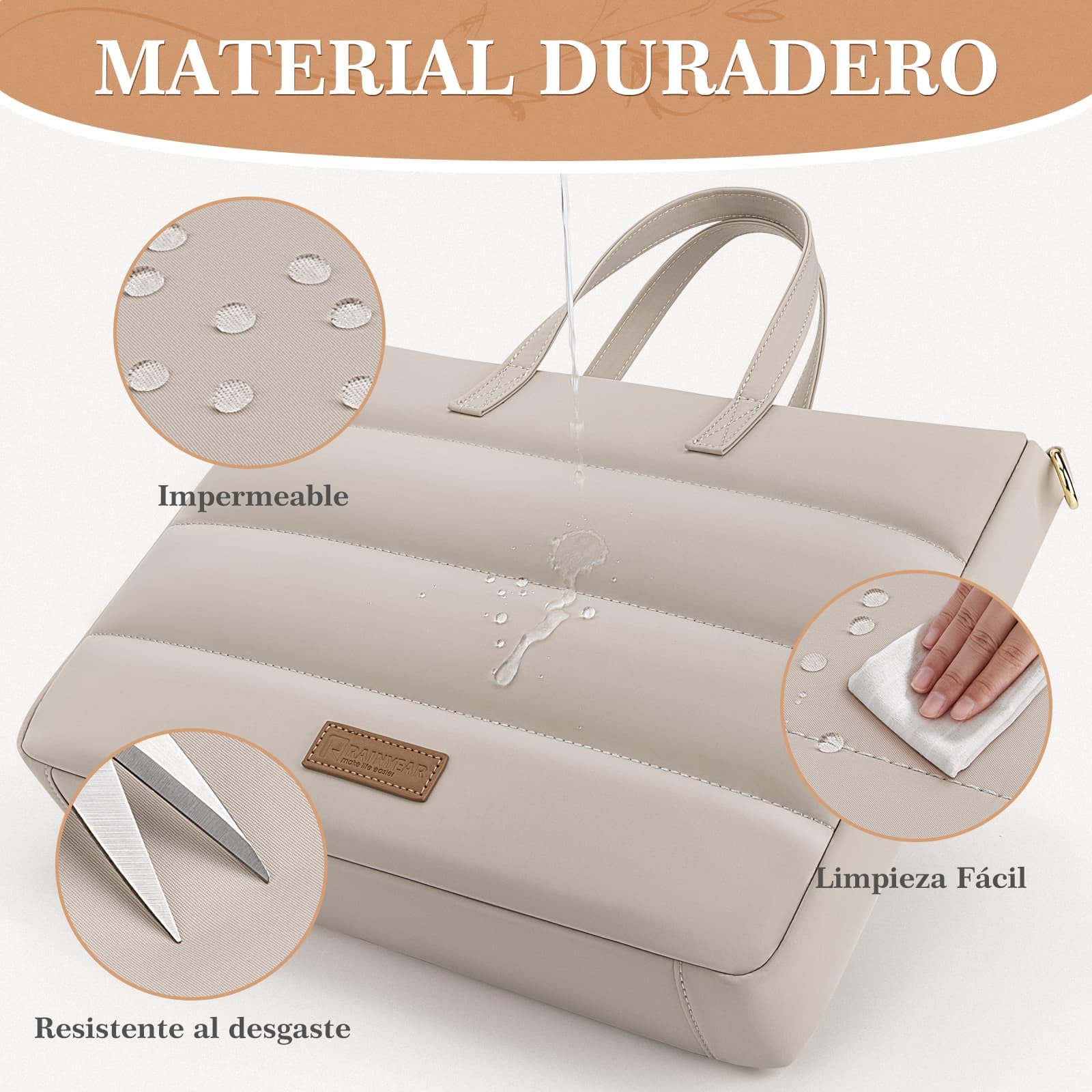 RAINYEAR 13-14 Pulgadas Bolsa de ordenador Portátil para Macbook Chromebook Notebook, Elegante del Caso para el Trabajo de Negocios de la Universidad, su cartera con Compartimento del Portátil