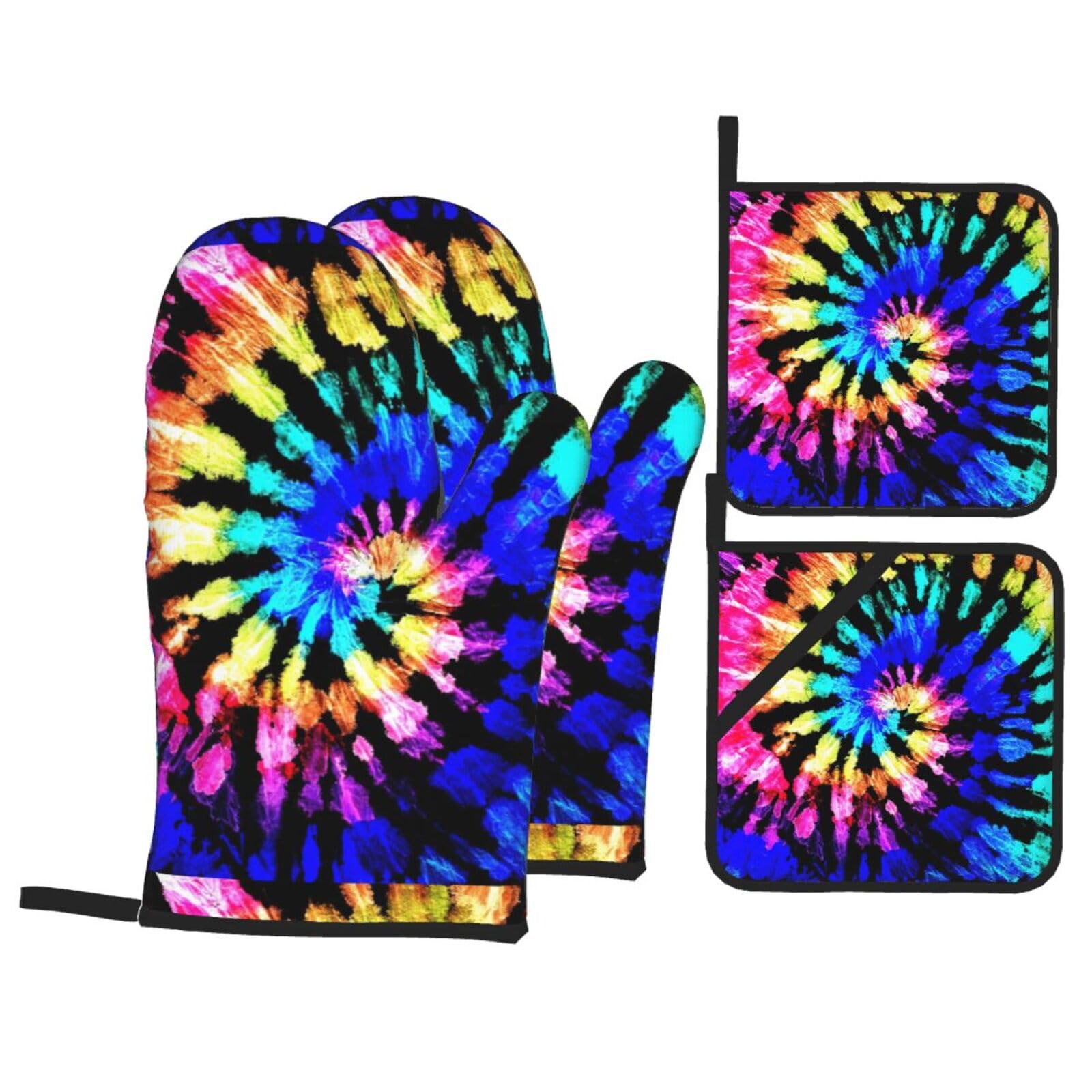 Pièces de cuisson isolées contre les brûlures de four et micro-ondes au style Tie Dye