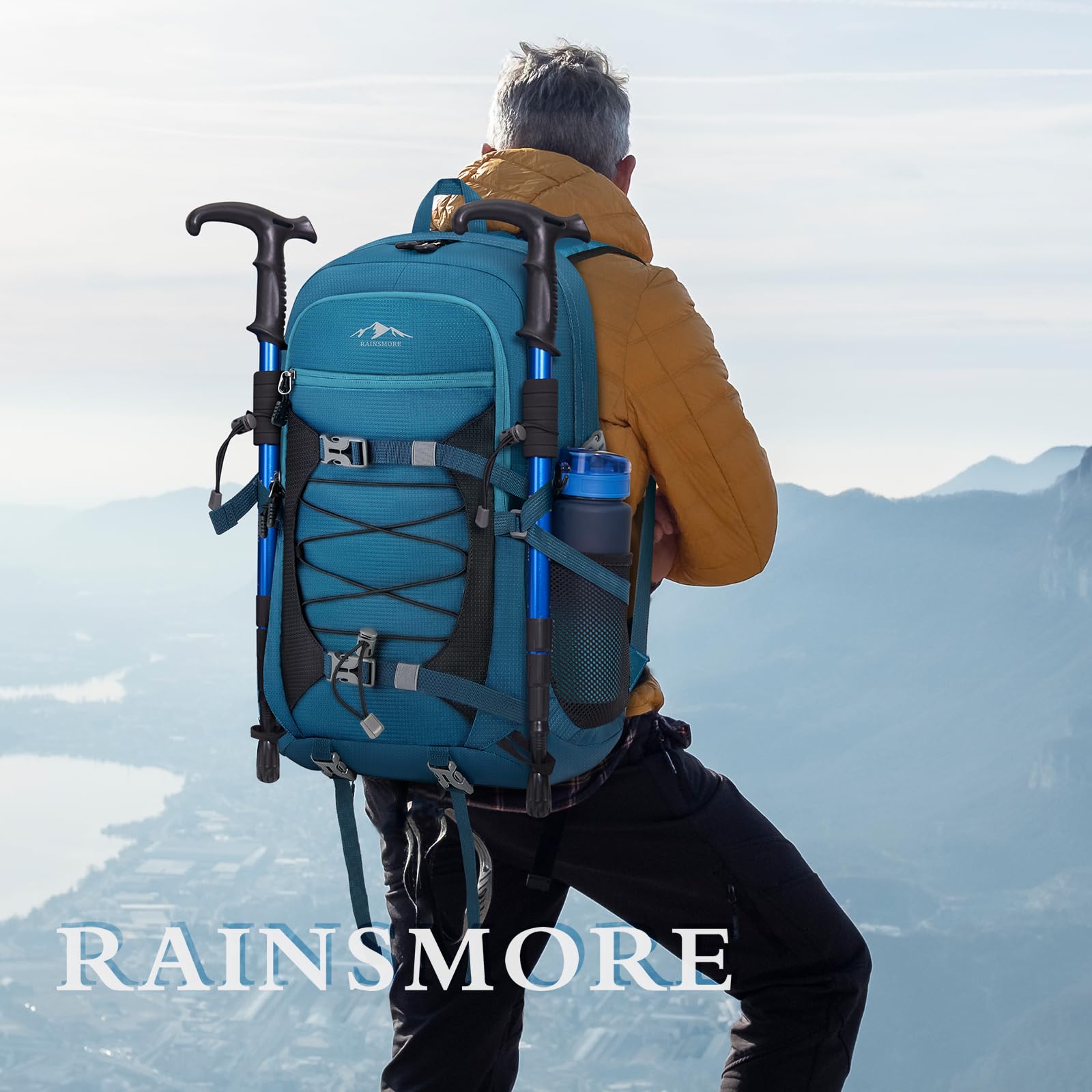 RAINSMORE Sac a Dos Randonnee 40L Pliable Ultraléger Sac à Dos