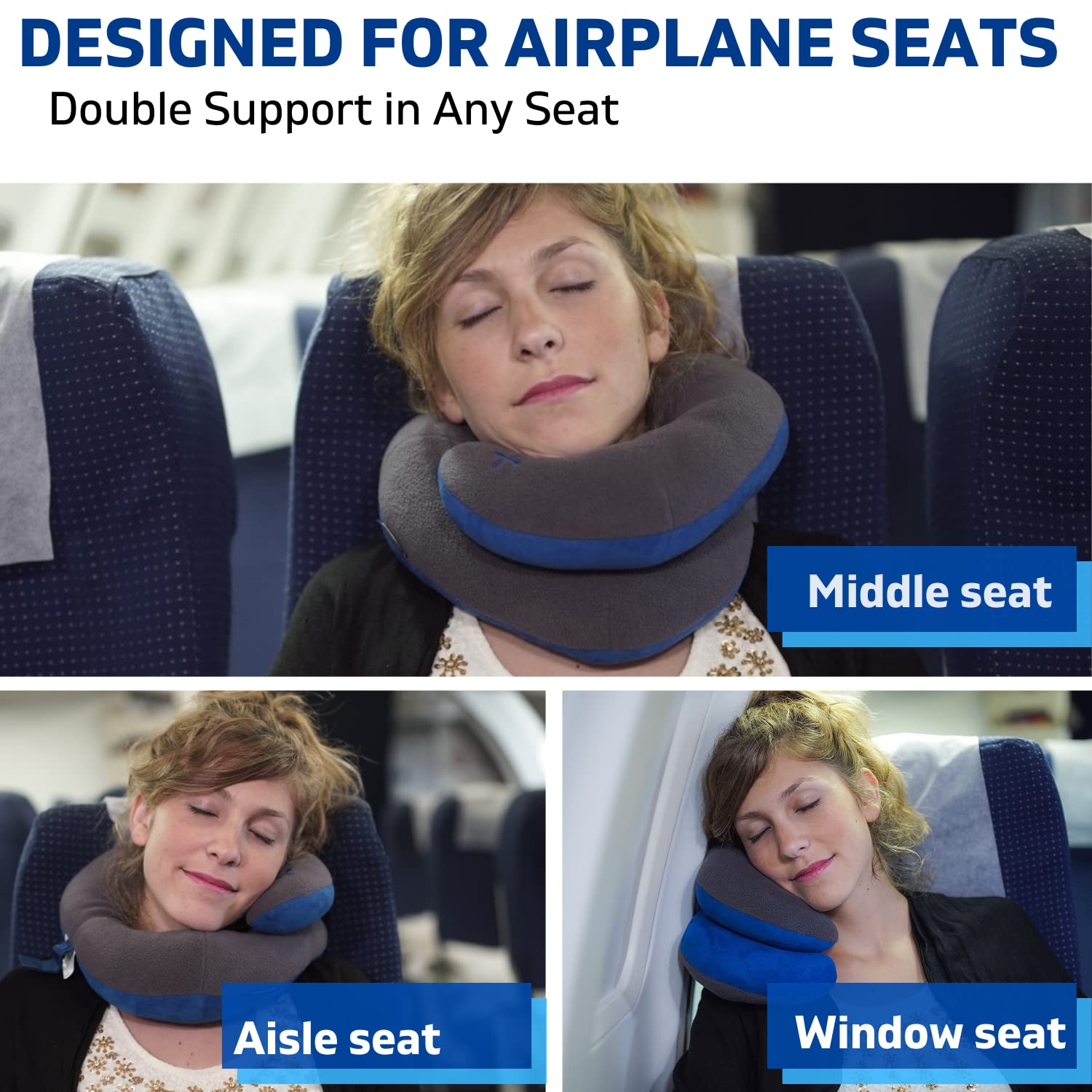 BCOZZY Neck Pillow for Travel Provides Double Support to The Head, Neck