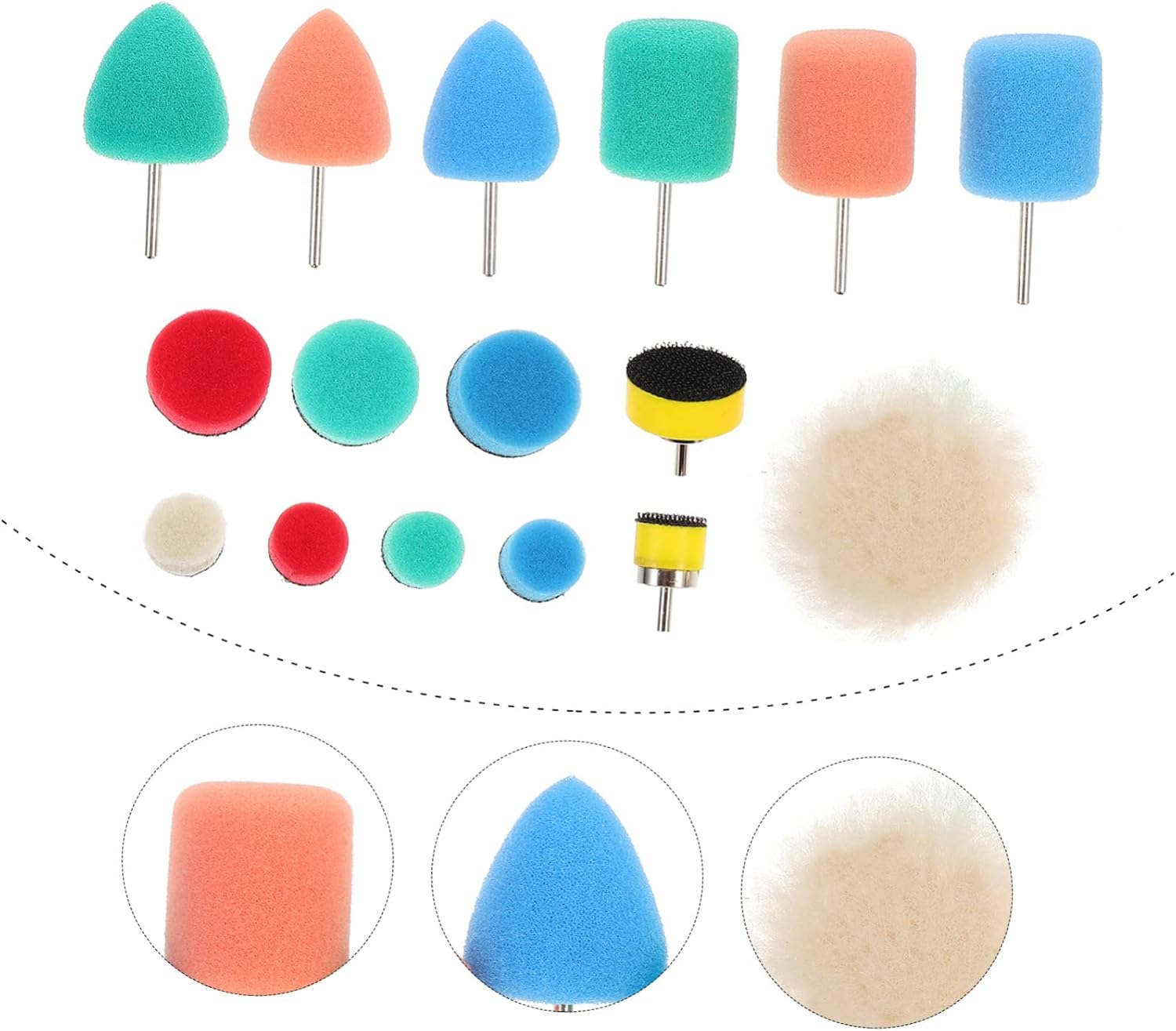 Unomor 48pcs Car Polishing Sponge Pads Kit Auto Buffing Wheel Waxing Detailing Lightweight and Reusable Polisher Equipment for Paints