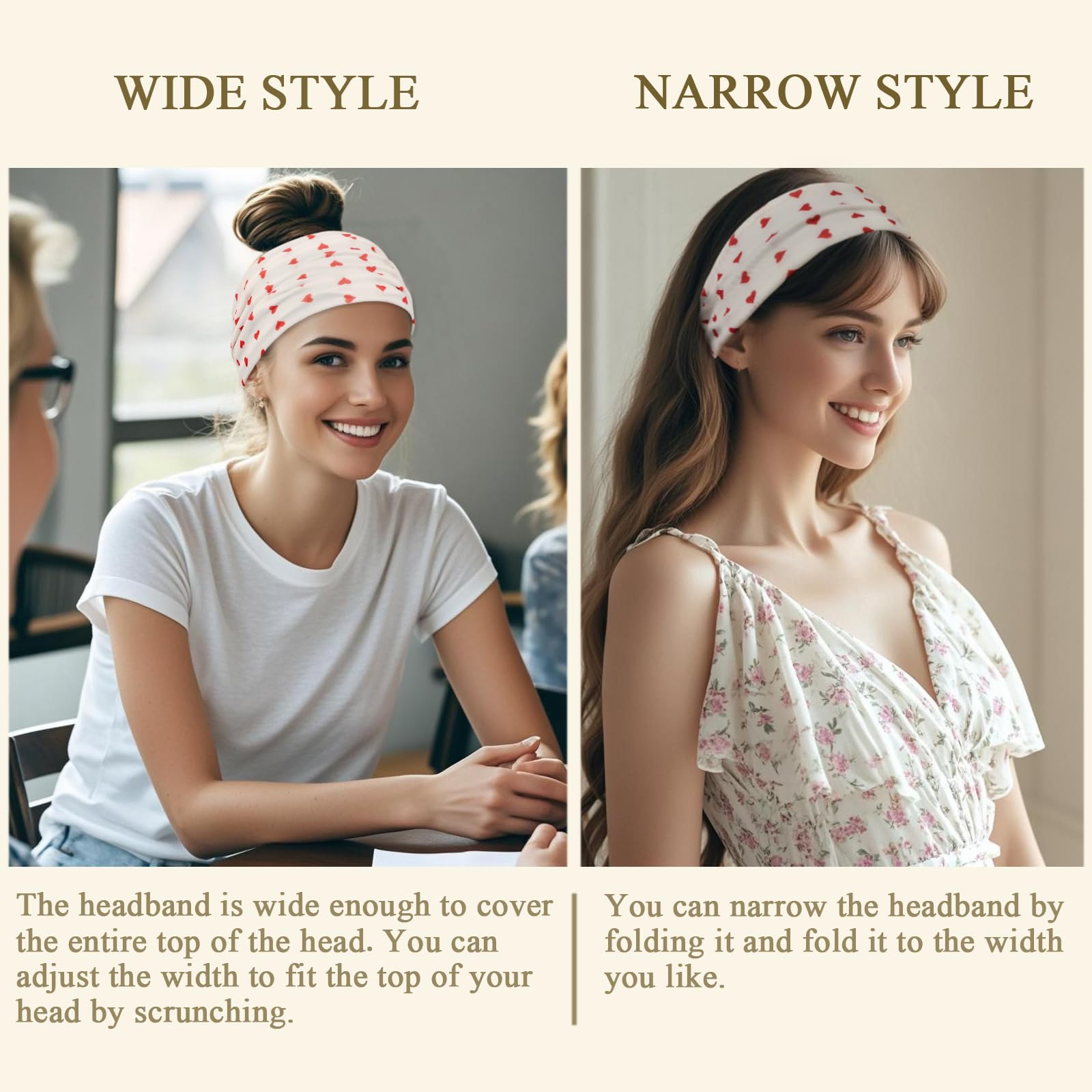 Sefiinh Fasce larghe per capelli da donna, elasticizzate, bohémien, fascia per capelli da donna, turbante, accessorio per allenamento, confezione da 6