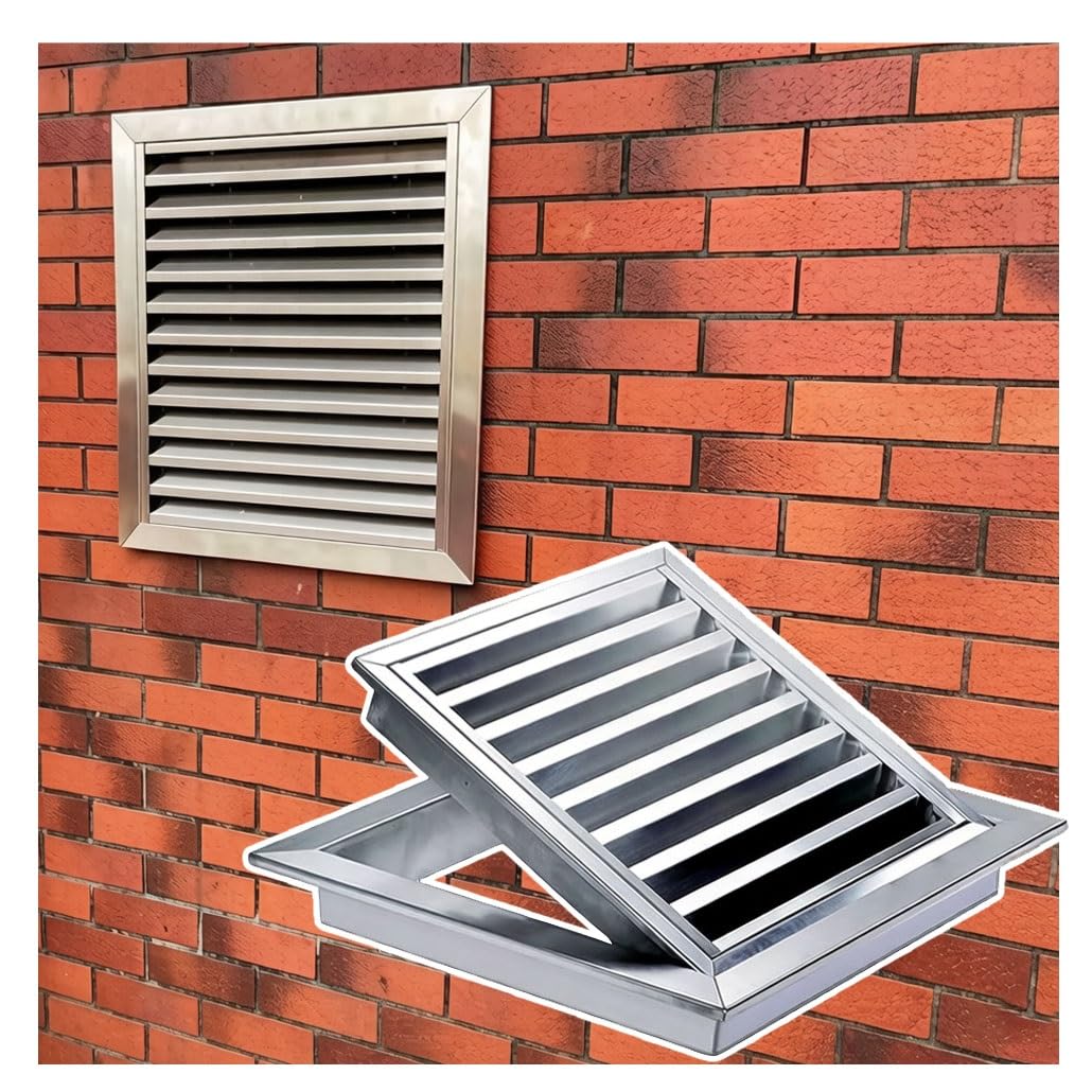 Tapa de ventilación, Tapa de ventilación de Acero Inoxidable con Rejilla - Panel de Rejilla de Montaje Empotrado con Interruptor de botón pulsador para un fácil Acceso al ático - Ideal para