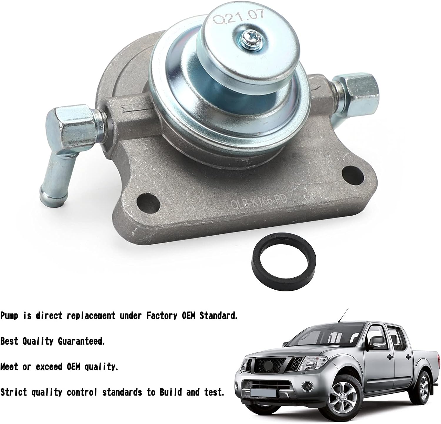 Car Fuel Filter Primer Pump 10mm fits for Nissan Navara D40 2.5L YD25 Diesel 2006-on, Uses 10mm PIPE Only