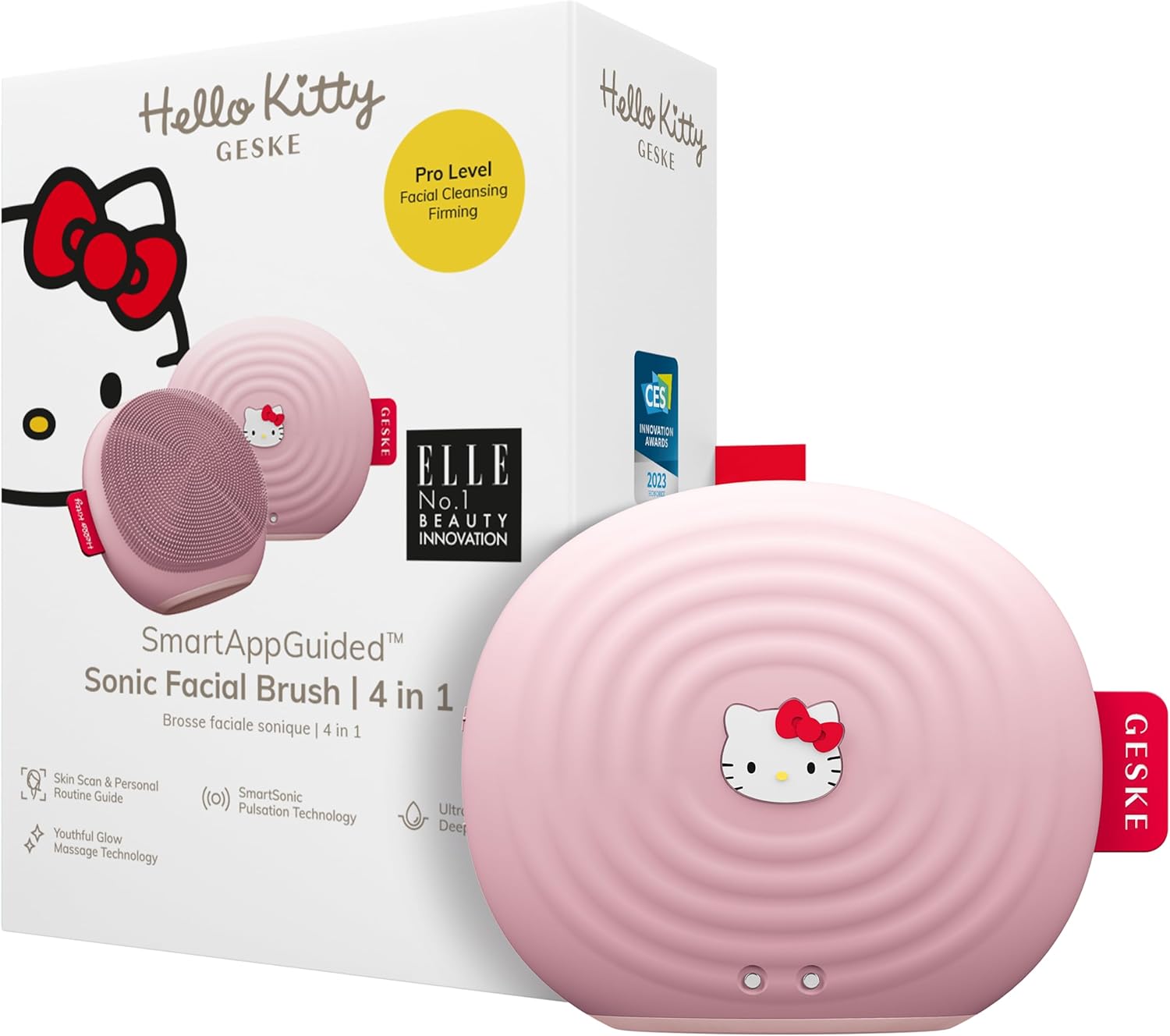 GESKE x Hello Kitty SmartAppGuided™ Sonic Facial Brush, 4 in 1 ...