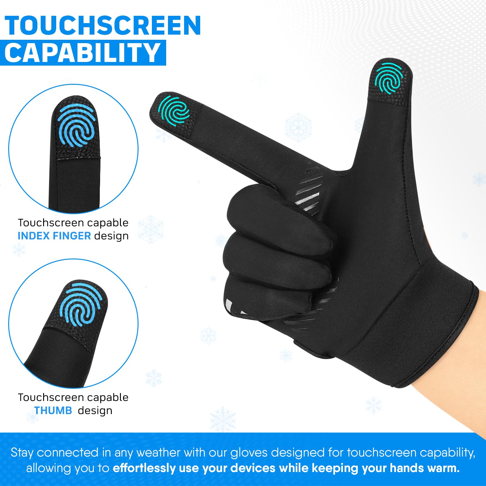SAWANS Guanti termici da uomo guanti da ciclismo resistenti all'acqua guanti touch screen antivento guanti invernali da ciclismo guanti da corsa per bicicletta guanti da donna antiscivolo miele sci