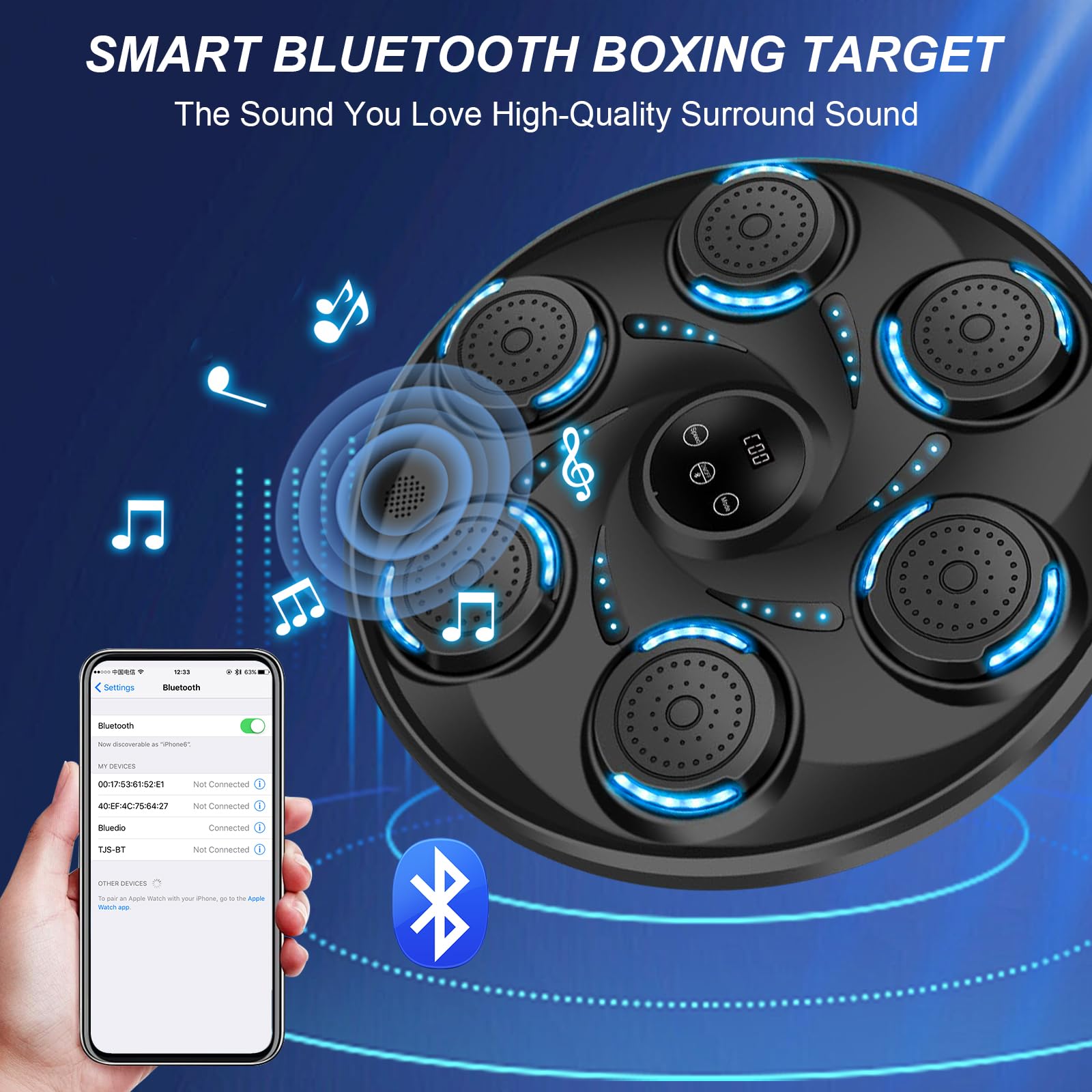 Macchina Da Boxe Musicale Con Bluetooth E Luci LED - Allenamento Divertente - Foto 9