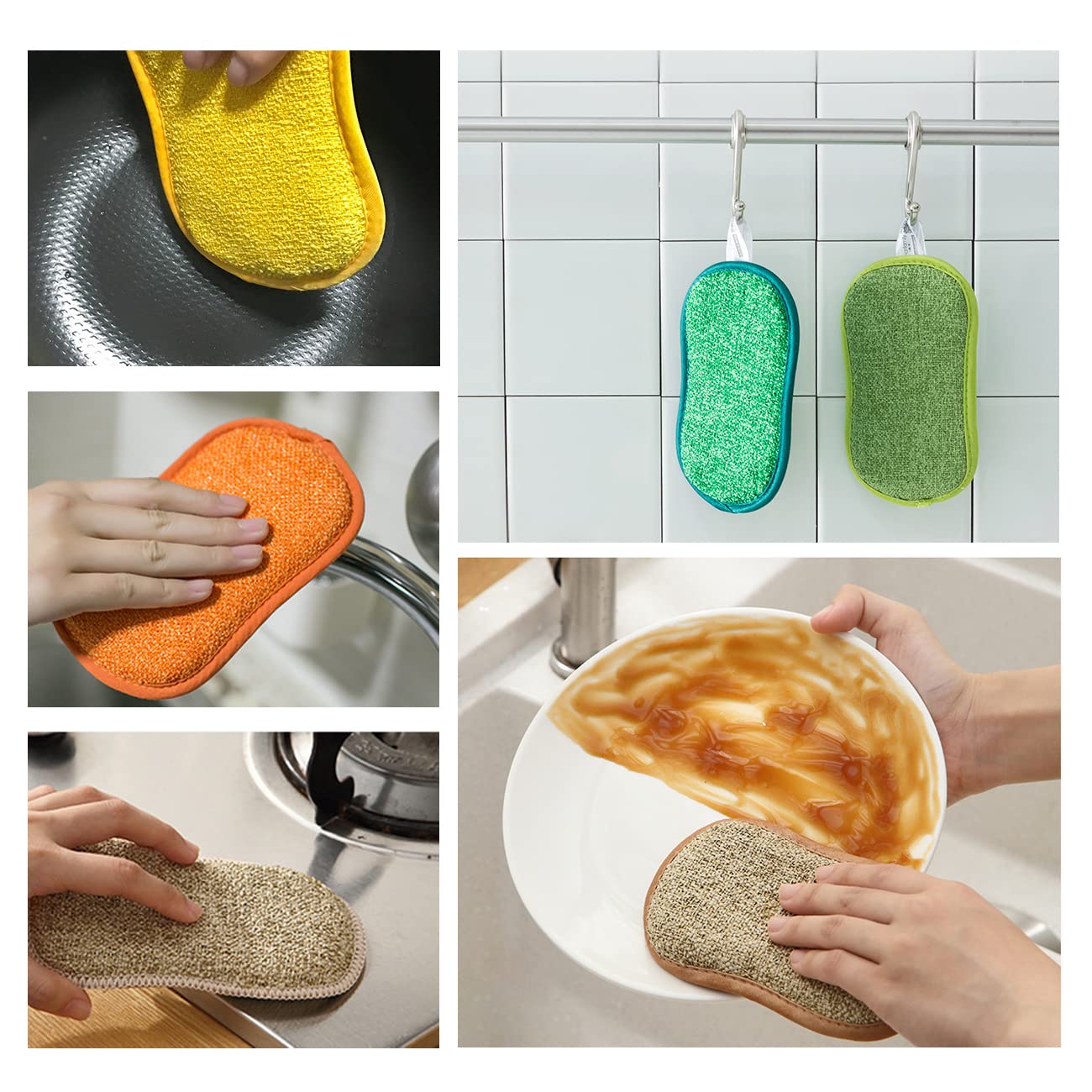 Luxshiny 6 Pièces Éponge De Patte De Chat Éponge De Nettoyage Éponges